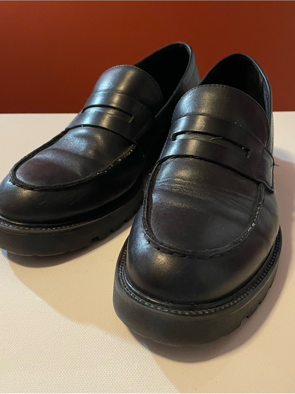 Vegabond Shoemaker Women’s Kenova Chunky Black Leather‎ Slip On Penny Loafer